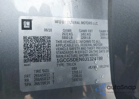 2018 Chevrolet Colorado Z71 from USA, damaged, VIN 1GCGSDEN0J1324789